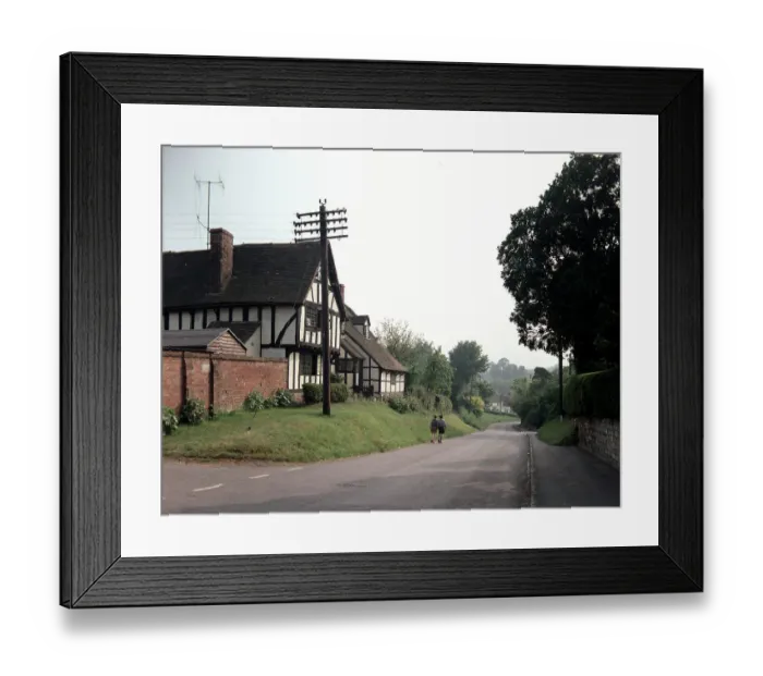Framed Print : Cropthorne Hill - Half timbered cottages Framed Print : Cropthorne Hill - Half timbered cottages