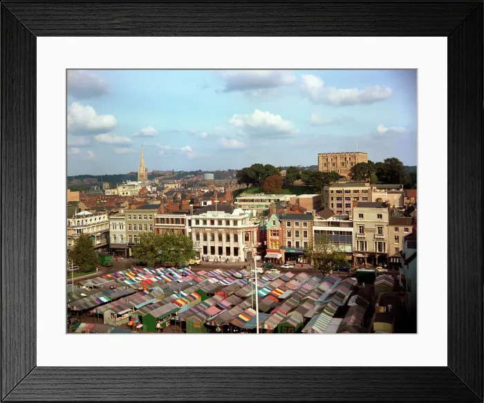 Framed Print : Norwich - The Market Place Framed Print : Norwich - The Market Place