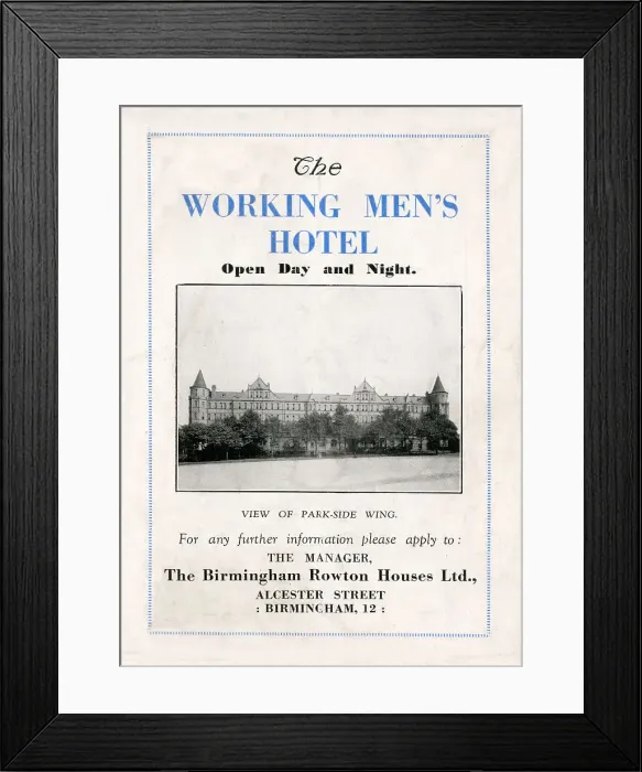 Framed Print : Rowton House, Birmingham Brochure Framed Print : Rowton House, Birmingham Brochure