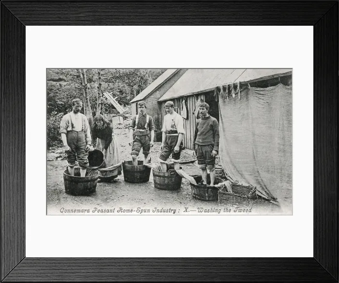 Framed Print : Connemara Peasant Home-Spun Industry - Washing Tweed Framed Print : Connemara Peasant Home-Spun Industry - Washing Tweed