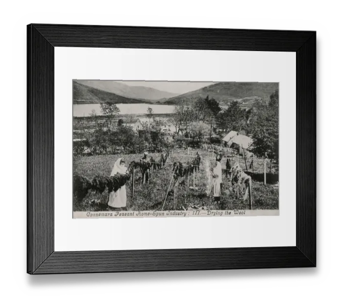Framed Print : Connemara Peasant Home-Spun Industry - Drying Wool Framed Print : Connemara Peasant Home-Spun Industry - Drying Wool