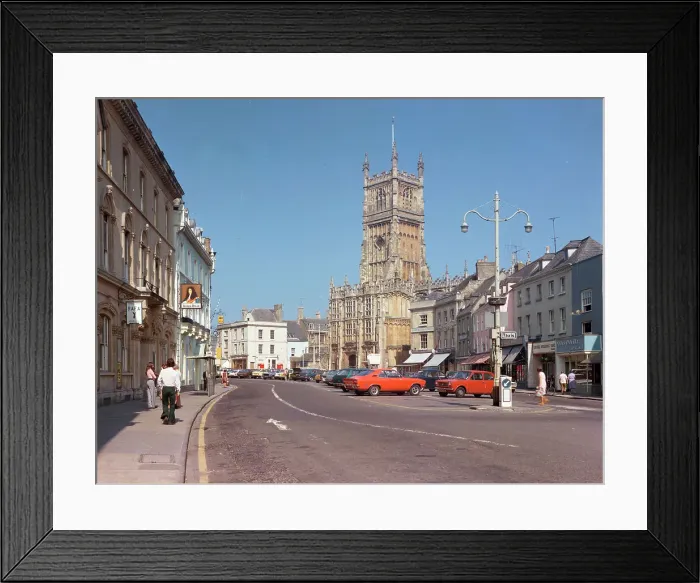 Framed Print : Market Square and church, Cirencester Framed Print : Market Square and church, Cirencester