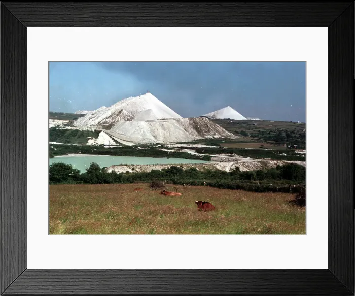 Framed Print : China Clay tips neat St. Austell, Fowey Framed Print : China Clay tips neat St. Austell, Fowey