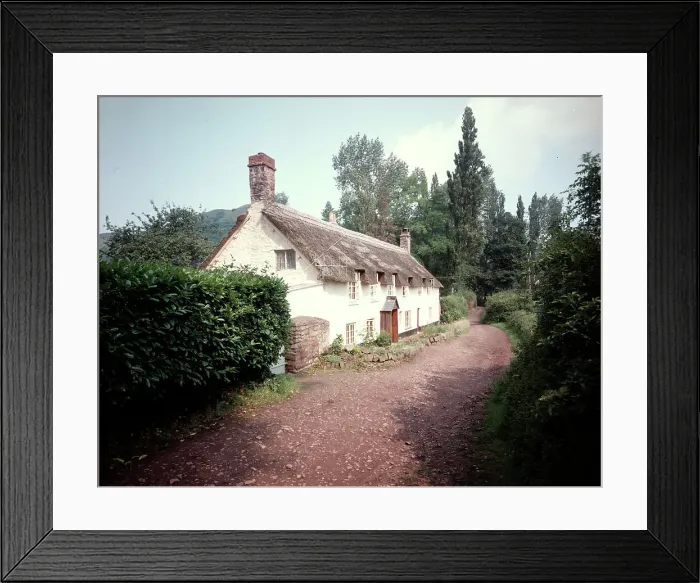 Framed Print : Thatched cottages, Dunster Framed Print : Thatched cottages, Dunster