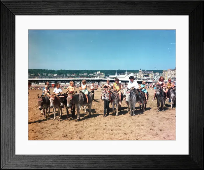 Framed Print : Donkey rides on the sands, Weston-super-Mare Framed Print : Donkey rides on the sands, Weston-super-Mare