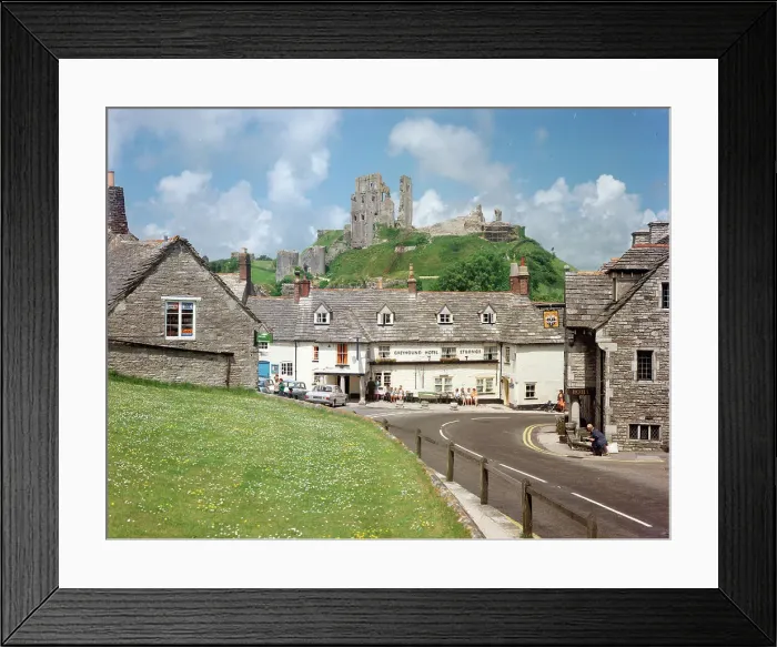 Framed Print : Corfe Castle from the village, Corfe Castle Framed Print : Corfe Castle from the village, Corfe Castle