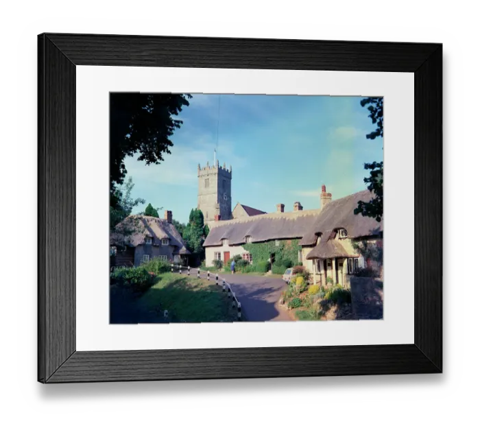 Framed Print : Cottage and Church, Godshill, Isle of Wight Framed Print : Cottage and Church, Godshill, Isle of Wight