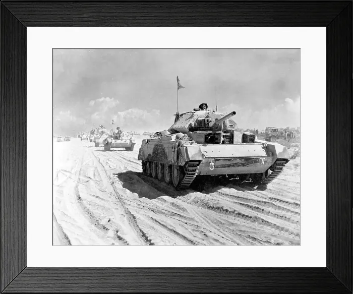 Framed Print : Crusader III cruiser tanks and Sherman I medium tanks Framed Print : Crusader III cruiser tanks and Sherman I medium tanks