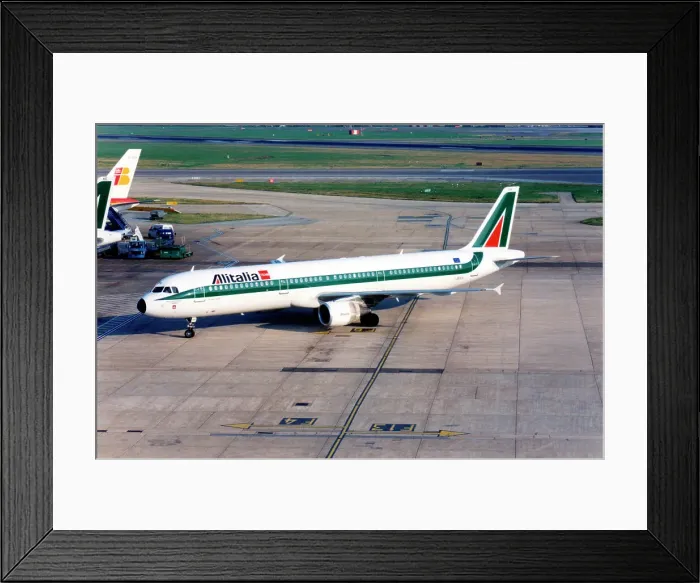 Framed Print : Airbus A321-112 I-BIXH Piazza della Signoria - Gubbio