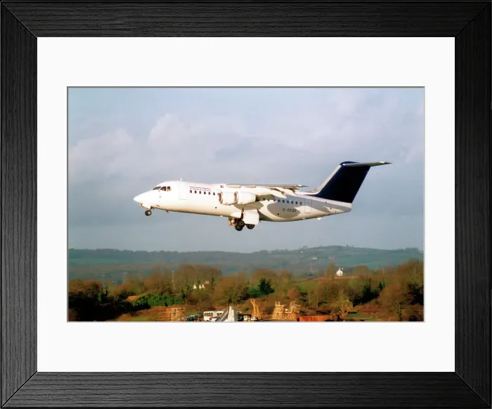 Framed Print : BAe 146-200A G-DEBE Framed Print : BAe 146-200A G-DEBE