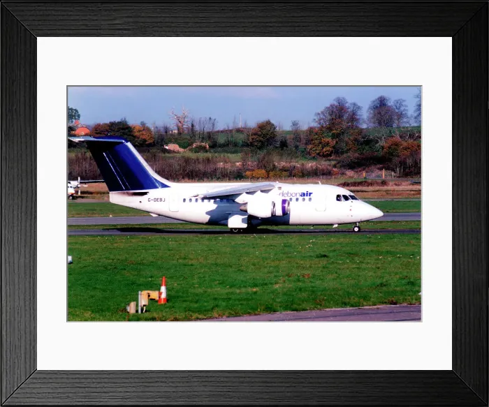 Framed Print : BAe 146-100 G-DEBJ Framed Print : BAe 146-100 G-DEBJ