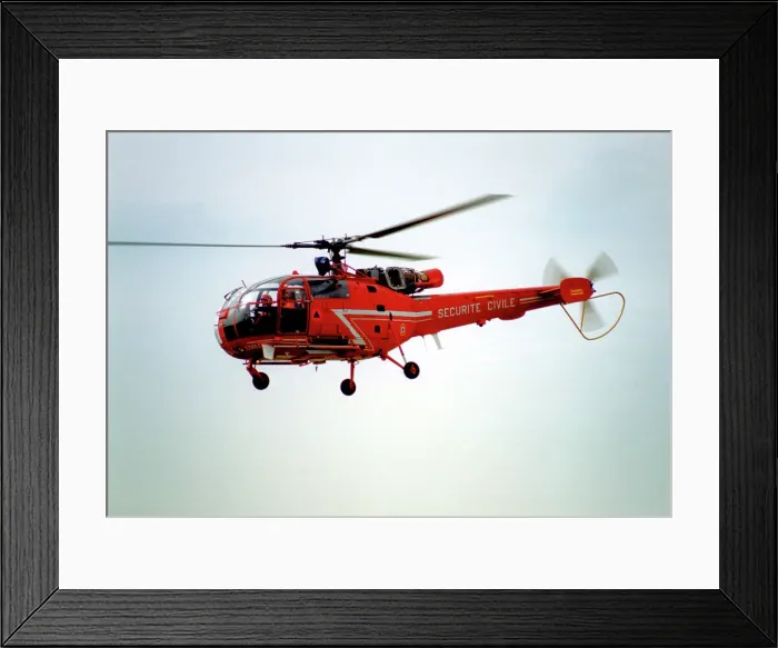 Framed Print : Aerospatiale SA.319B Alouette III, of Securite Civile Framed Print : Aerospatiale SA.319B Alouette III, of Securite Civile