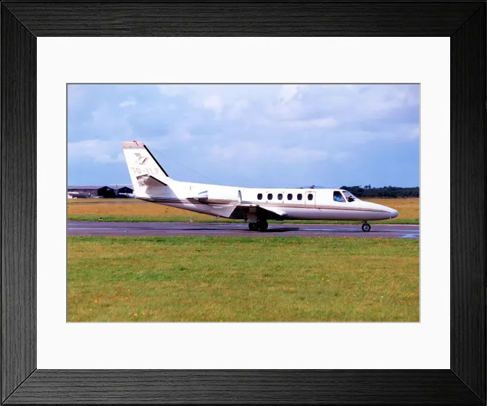Framed Print : Cessna 550 Citation II 7Q-YLF Framed Print : Cessna 550 Citation II 7Q-YLF