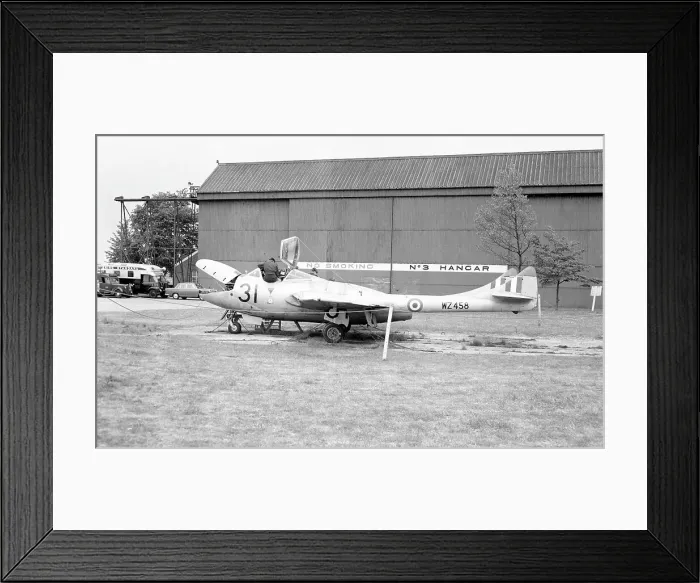 Framed Print : de Havilland Vampire T.11 WZ458 Framed Print : de Havilland Vampire T.11 WZ458