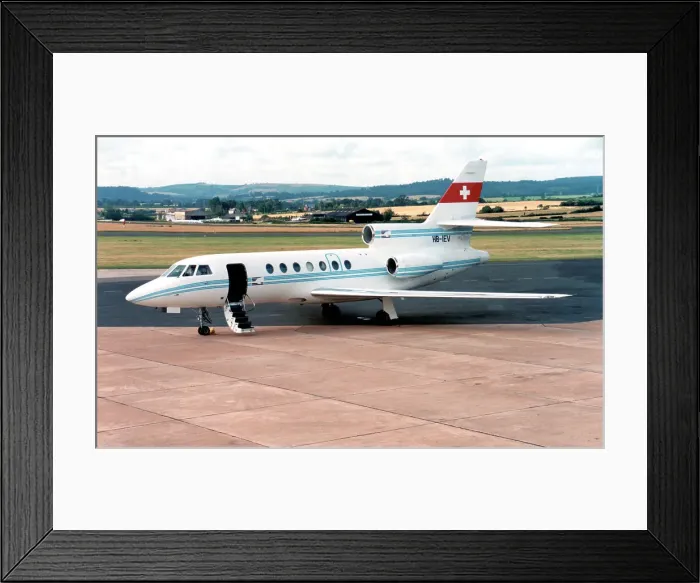 Framed Print : Dassault Falcon 50 HB-IEV Framed Print : Dassault Falcon 50 HB-IEV