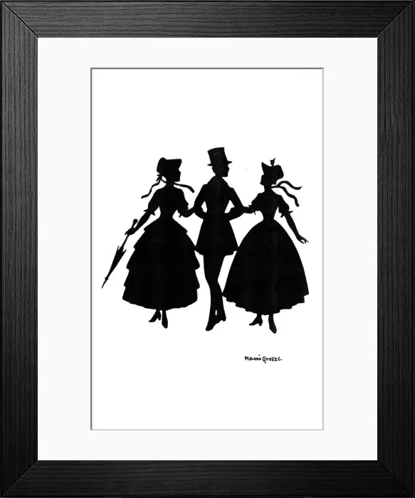 Framed Print : Silhouette - Postcard Design