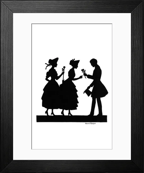 Framed Print : Silhouette - Postcard Design Framed Print : Silhouette - Postcard Design
