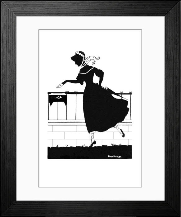 Framed Print : Silhouette - Postcard Design Framed Print : Silhouette - Postcard Design