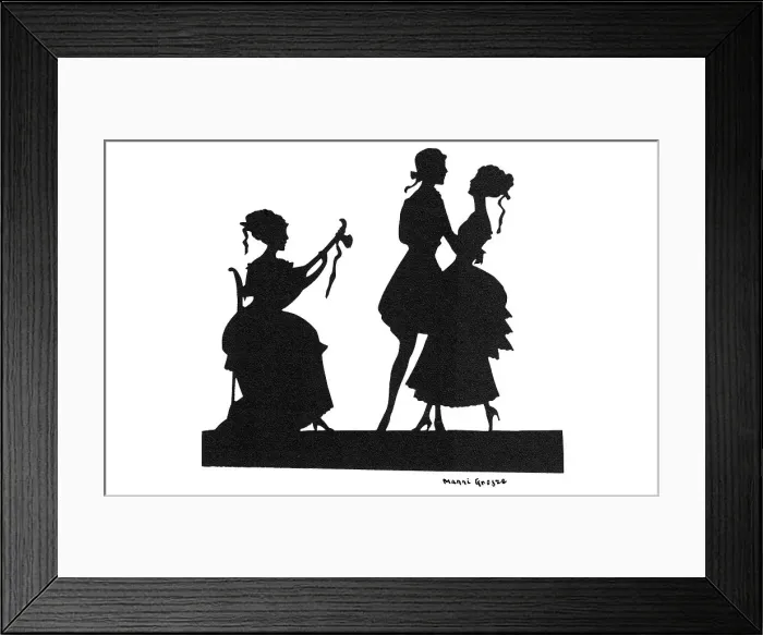 Framed Print : Silhouette - Postcard Design Framed Print : Silhouette - Postcard Design