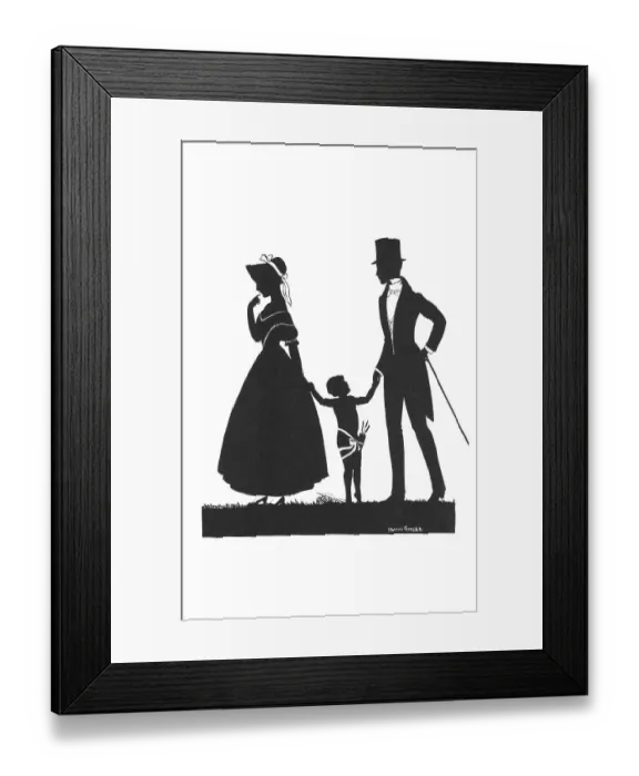 Framed Print : Silhouette - Postcard Design Framed Print : Silhouette - Postcard Design