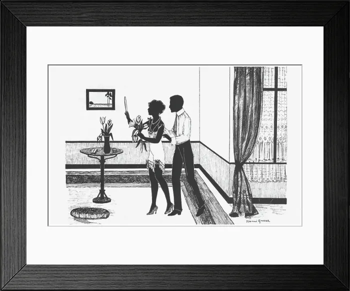 Framed Print : Silhouette - Postcard Design Framed Print : Silhouette - Postcard Design