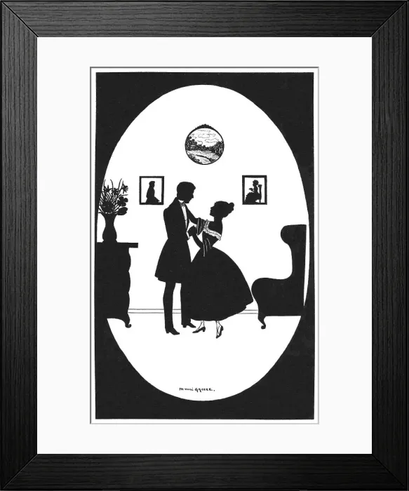 Framed Print : Silhouette - Postcard Design Framed Print : Silhouette - Postcard Design