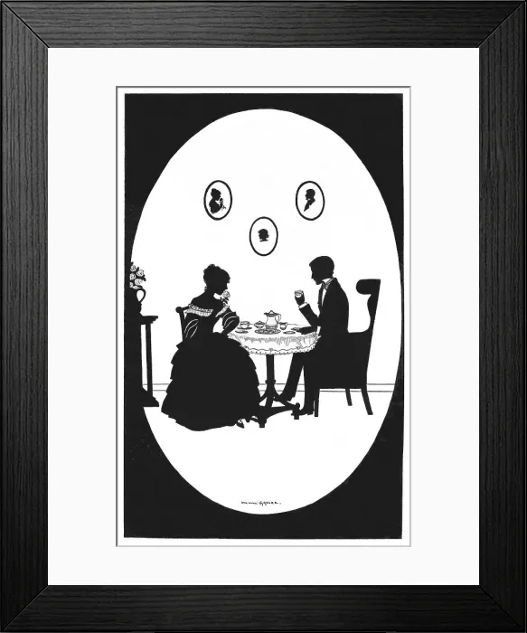 Framed Print : Silhouette - Postcard Design Framed Print : Silhouette - Postcard Design