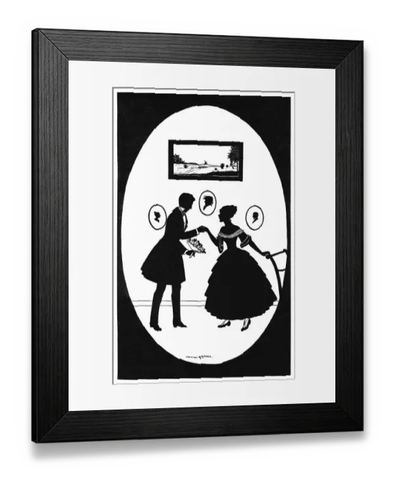 Framed Print : Silhouette - Postcard Design Framed Print : Silhouette - Postcard Design