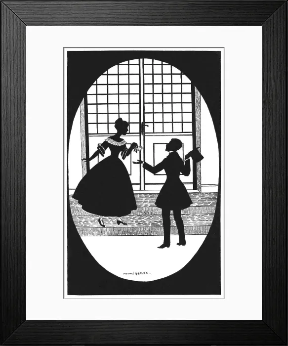 Framed Print : Silhouette - Postcard Design Framed Print : Silhouette - Postcard Design