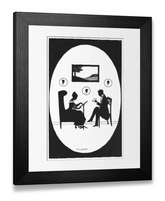 Framed Print : Silhouette - Postcard Design Framed Print : Silhouette - Postcard Design