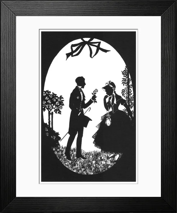 Framed Print : Silhouette - Postcard Design Framed Print : Silhouette - Postcard Design