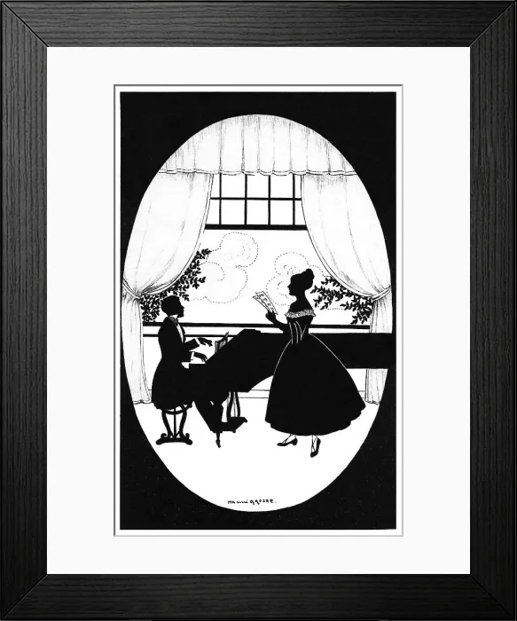 Framed Print : Silhouette - Postcard Design Framed Print : Silhouette - Postcard Design