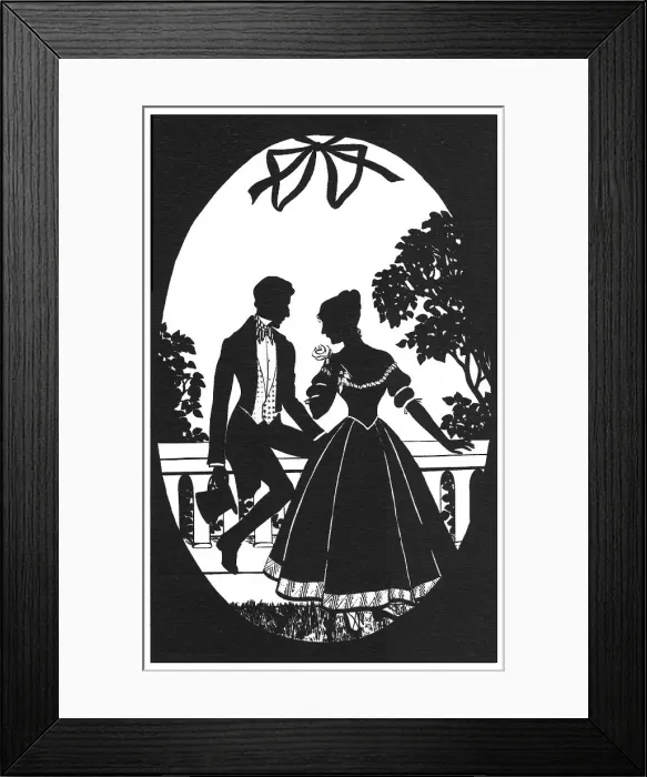 Framed Print : Silhouette - Postcard Design Framed Print : Silhouette - Postcard Design