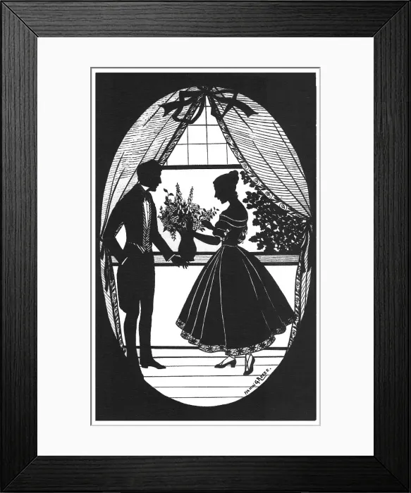 Framed Print : Silhouette - Postcard Design Framed Print : Silhouette - Postcard Design