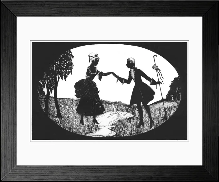 Framed Print : Silhouette - Postcard Design Framed Print : Silhouette - Postcard Design