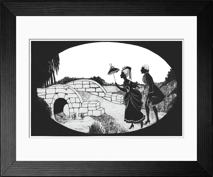 Framed Print : Silhouette - Postcard Design Framed Print : Silhouette - Postcard Design