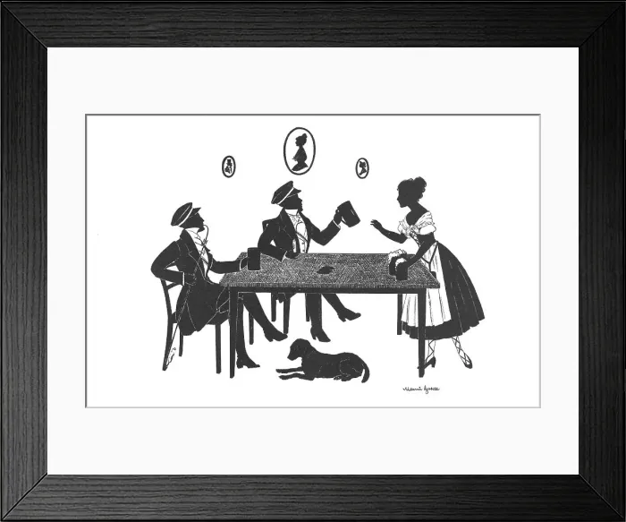Framed Print : Silhouette - Postcard Design Framed Print : Silhouette - Postcard Design