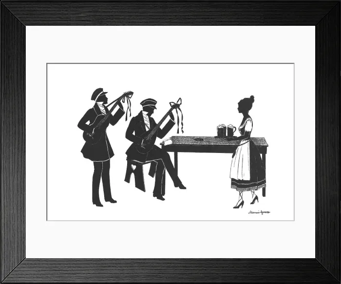 Framed Print : Silhouette - Postcard Design Framed Print : Silhouette - Postcard Design
