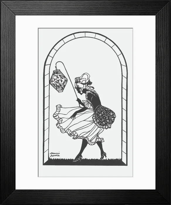 Framed Print : Silhouette - Postcard Design Framed Print : Silhouette - Postcard Design
