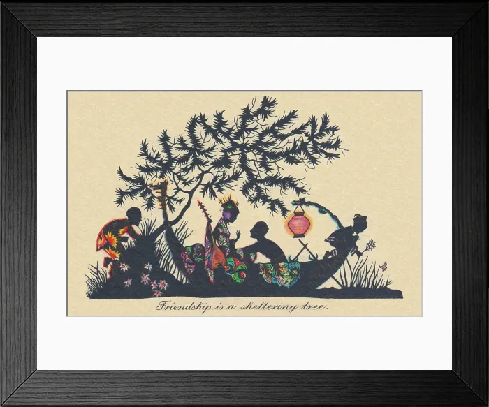 Framed Print : Silhouette - Postcard Design Framed Print : Silhouette - Postcard Design