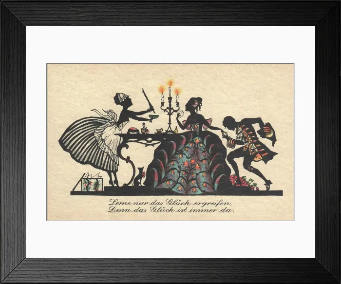 Framed Print : Silhouette - Postcard Design Framed Print : Silhouette - Postcard Design