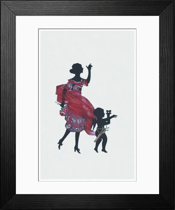 Framed Print : Silhouette - Postcard Design Framed Print : Silhouette - Postcard Design