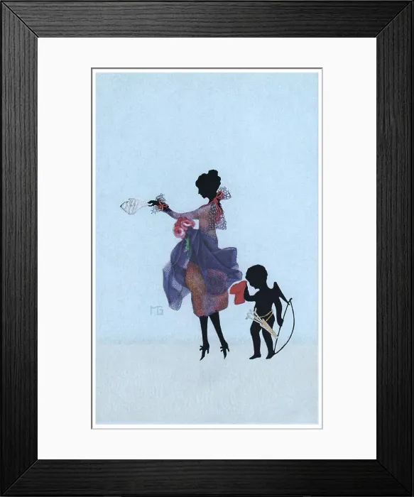 Framed Print : Silhouette - Postcard Design Framed Print : Silhouette - Postcard Design