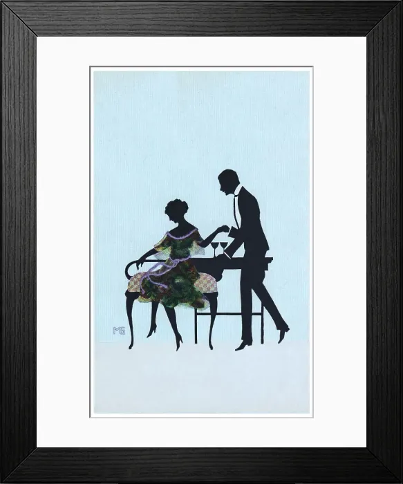 Framed Print : Silhouette - Postcard Design Framed Print : Silhouette - Postcard Design