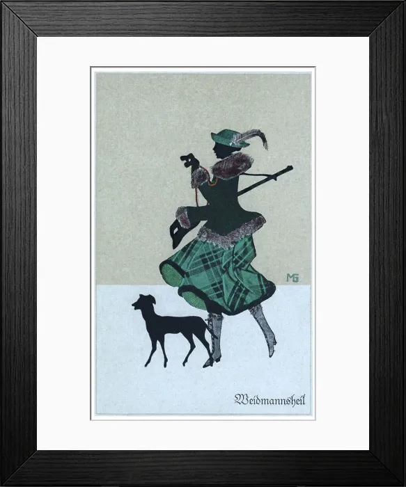 Framed Print : Silhouette - Postcard Design Framed Print : Silhouette - Postcard Design