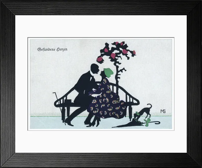 Framed Print : Silhouette - Postcard Design Framed Print : Silhouette - Postcard Design