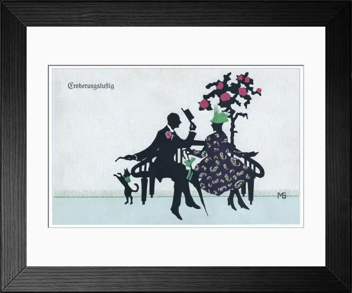 Framed Print : Silhouette - Postcard Design Framed Print : Silhouette - Postcard Design