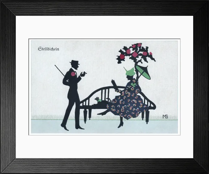 Framed Print : Silhouette - Postcard Design Framed Print : Silhouette - Postcard Design