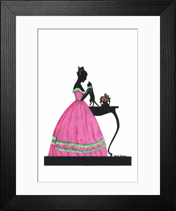 Framed Print : Silhouette - Postcard Design Framed Print : Silhouette - Postcard Design