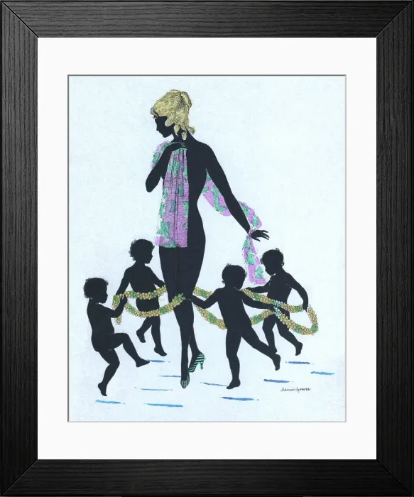 Framed Print : Silhouette - Postcard Design Framed Print : Silhouette - Postcard Design